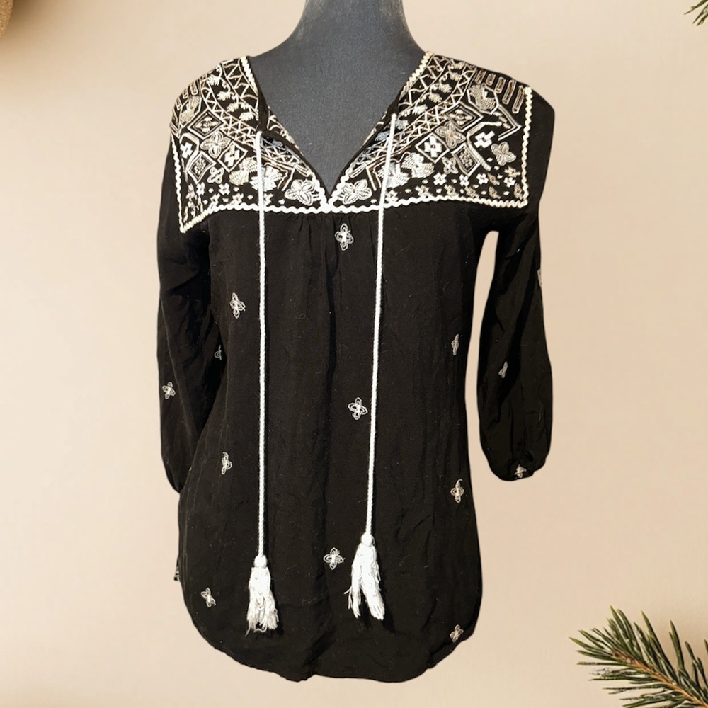 Tantrums boho tunic embroidered beaded relaxed fit
